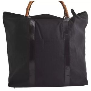 Gucci nylon leather bamboo tote